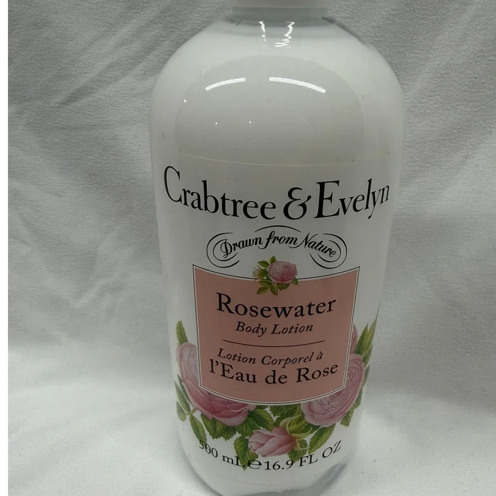 Crabtree & Evelyn NEW Set of Rosewater Shower Gel and Body Lotion 16.9 Fl Oz